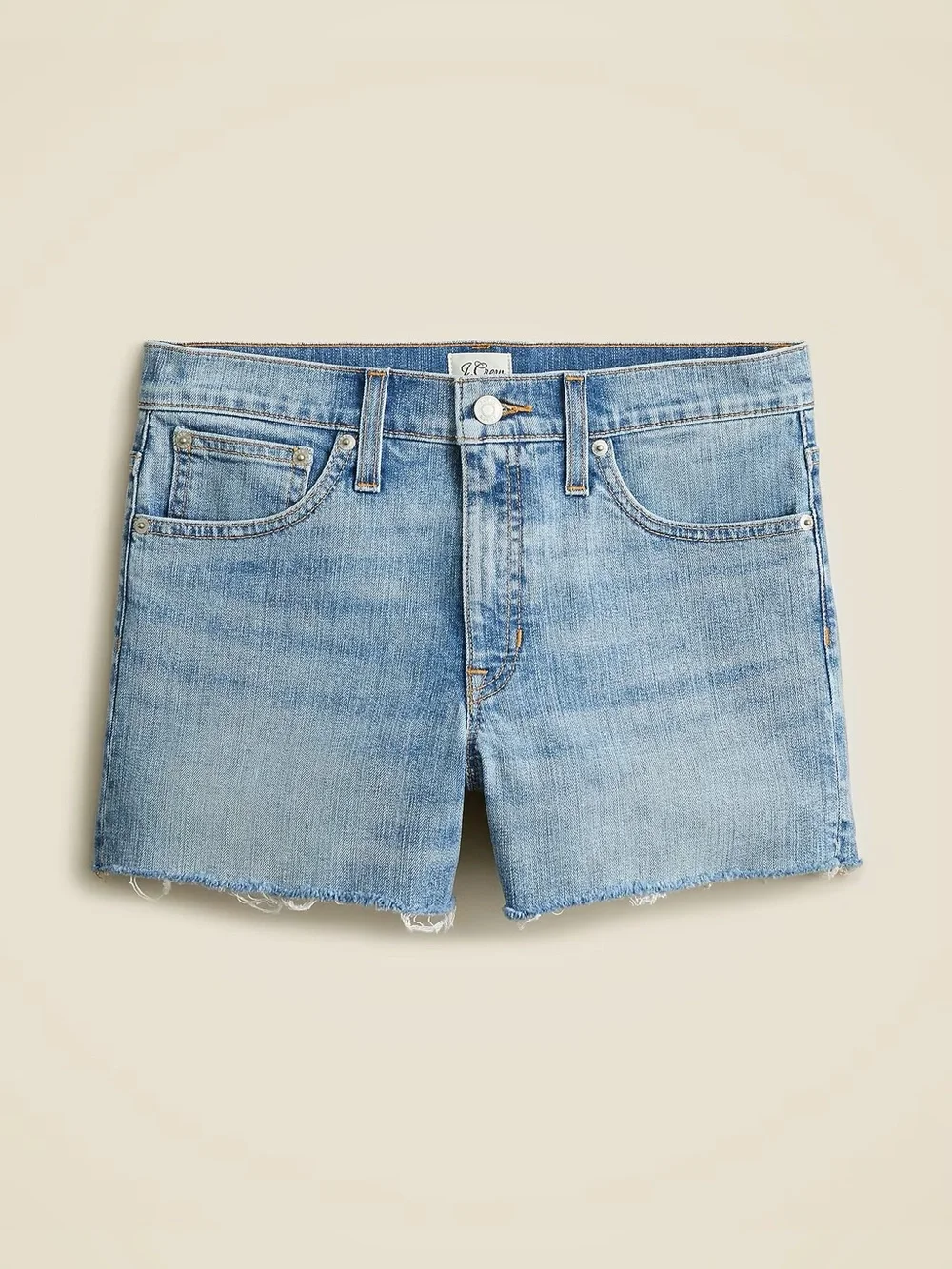 J.Crew Mid-Rise Denim Shorts Bleecker Wash Raw Hem Size 27